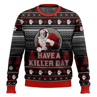 Santa Jason Voorhees Have A Killer Day Ugly Christmas Sweater