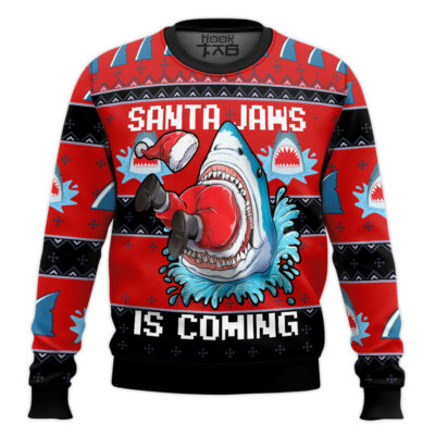 Santa Jaws Is Coming Ugly Christmas Sweater