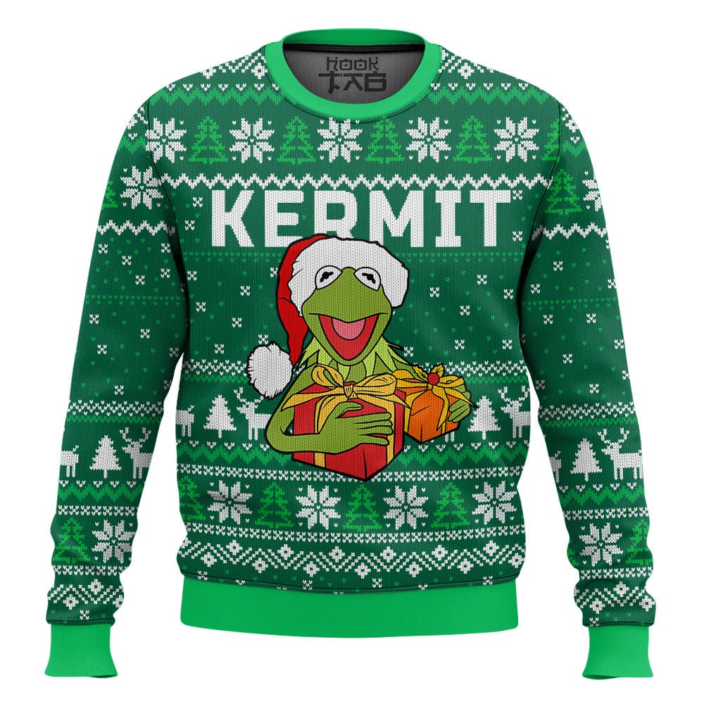 Hooktab Santa Kermit The Muppet Show Ugly Christmas Sweater Hooktab Santa Kermit The Muppet Show Ugly Christmas Sweater