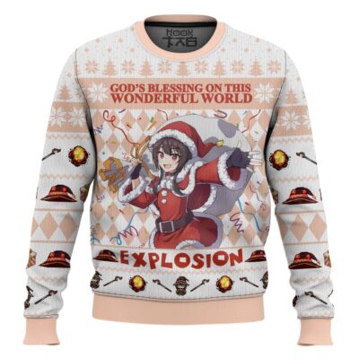 Santa Megumin Explosion Konosuba Ugly Christmas Sweater