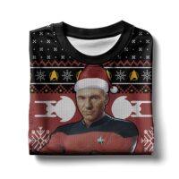 Hooktab Santa Picard Majke It Snow Star Trek Ugly Christmas Sweater