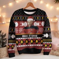 Hooktab Santa Picard Majke It Snow Star Trek Ugly Christmas Sweater