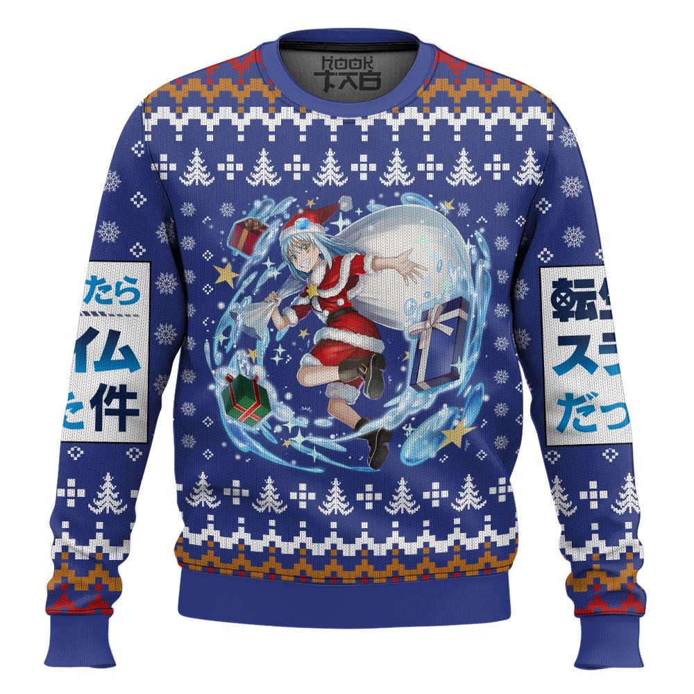 Hooktab Santa Rimuru That Time I Got Reincarnated As A Slime Ugly Christmas Sweater Hooktab Santa Rimuru That Time I Got Reincarnated As A Slime Ugly Christmas Sweater