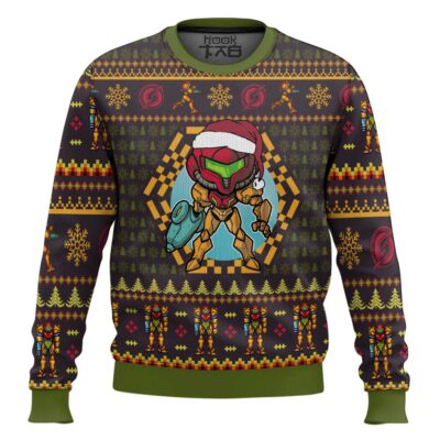 Santa Samus Aran Metroid Ugly Christmas Sweater