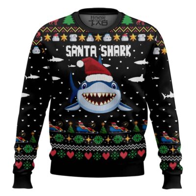 Santa Shark Ho Ho Ho Ugly Christmas Sweater