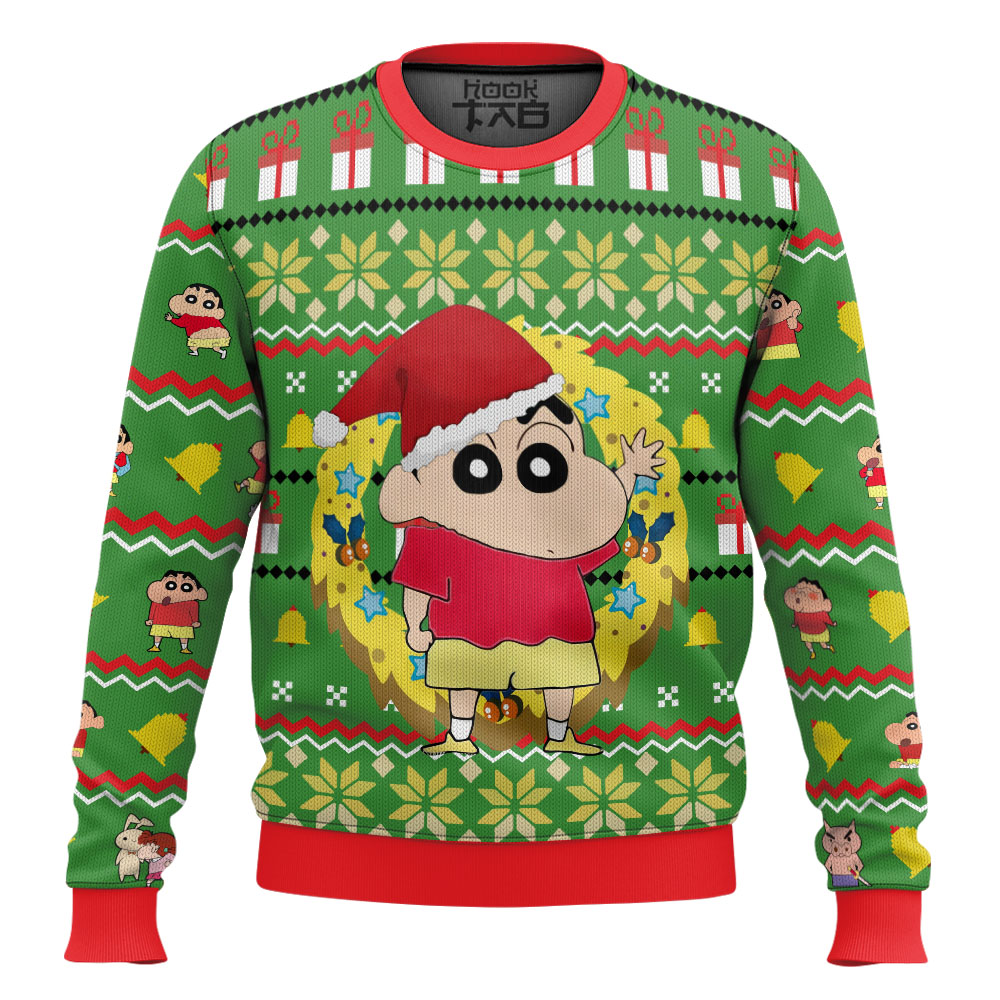 Hooktab Santa Shinnosuke Crayon Shin-chan Ugly Christmas Sweater Hooktab Santa Shinnosuke Crayon Shin-chan Ugly Christmas Sweater