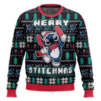Hooktab Santa Stitch Merry Stitchmas Lilo And Stitch Ugly Christmas Sweater