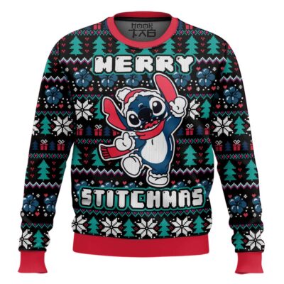 Santa Stitch Merry Stitchmas Lilo And Stitch Ugly Christmas Sweater