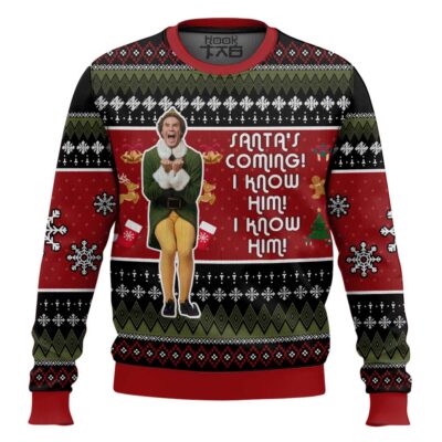 Santa's Coming Elf Ugly Christmas Sweater