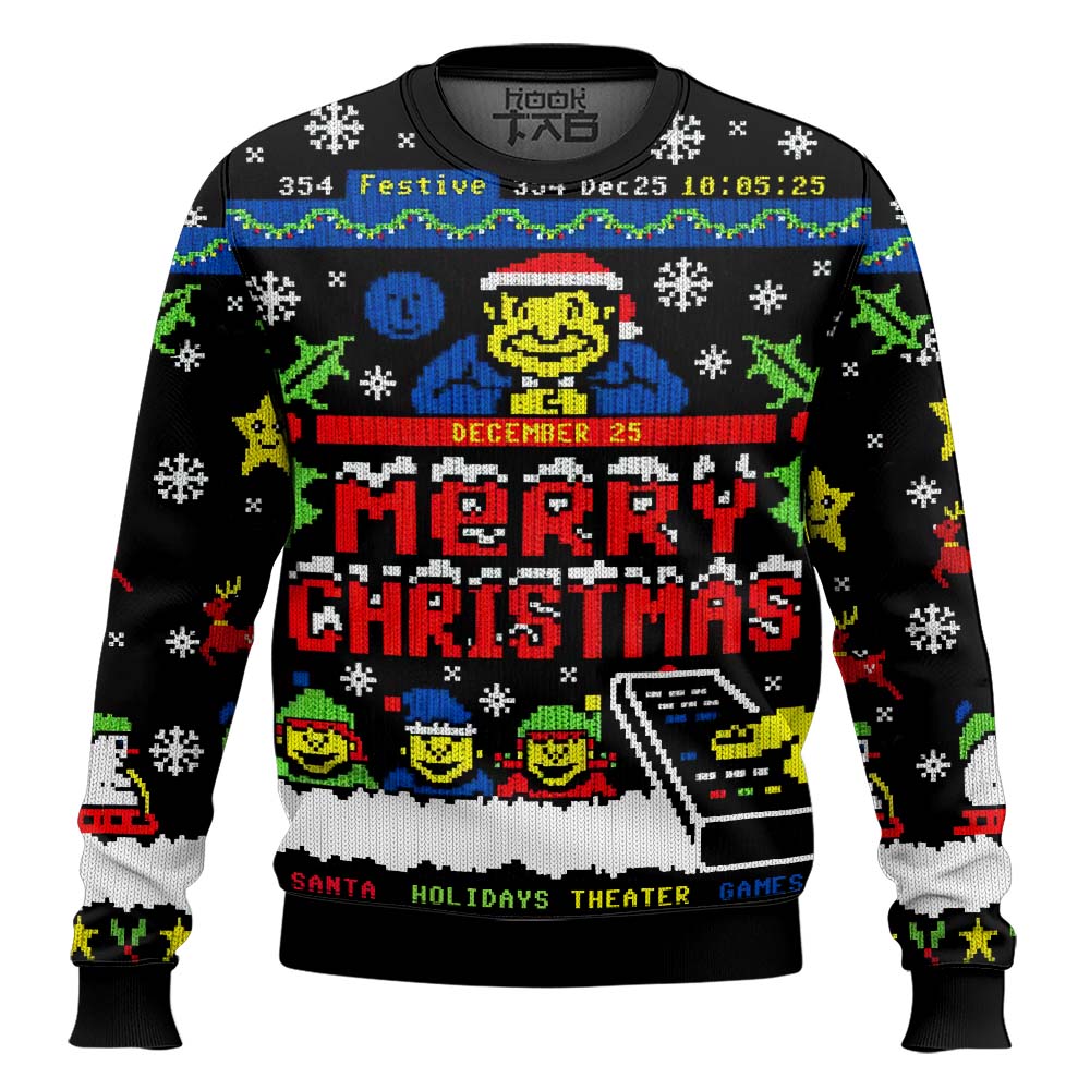 Hooktab Santa's Schedule Ugly Christmas Sweater Hooktab Santa's Schedule Ugly Christmas Sweater