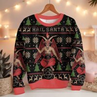 Hooktab Satan Claus Hail Santa Ugly Christmas Sweater
