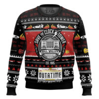 Hooktab Save The Clock Tower Back To The Future Ugly Christmas Sweater