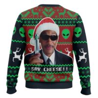 Hooktab Say Cheese! Men In Black Ugly Christmas Sweater