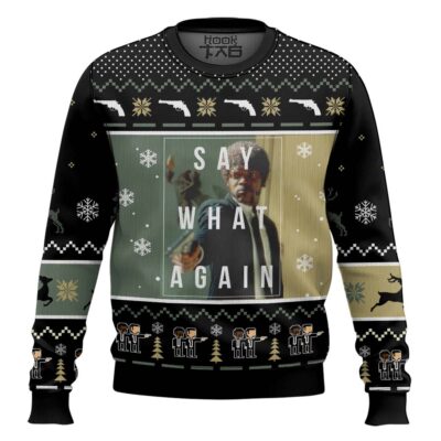 Say What Again Pulp Fiction Ugly Christmas Sweater