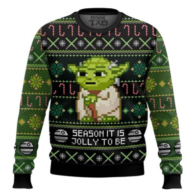 Season It Is Jolly To Be Old Yoda Star Wars Ugly Christmas Sweater