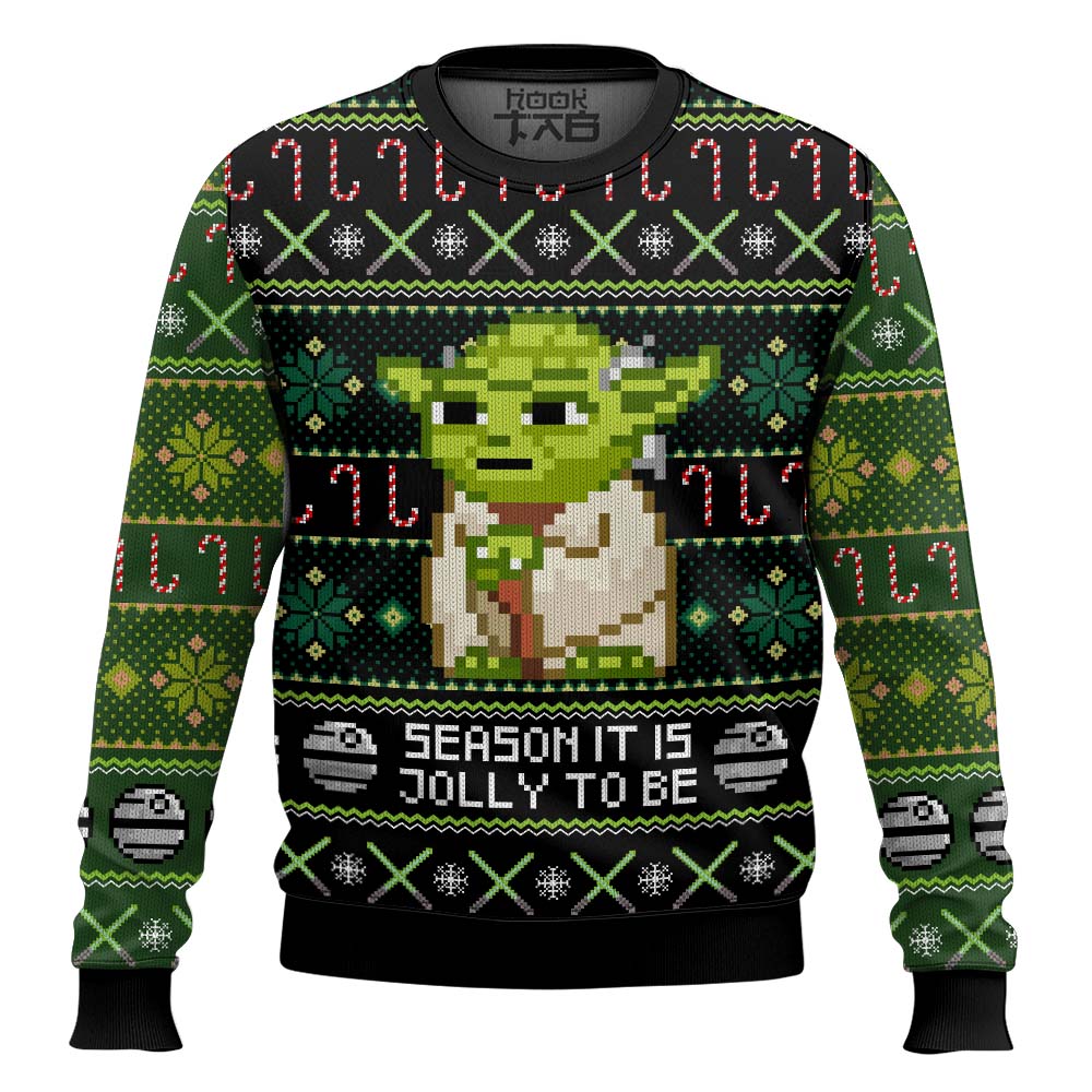 Hooktab Season It Is Jolly To Be Old Yoda Star Wars Ugly Christmas Sweater Hooktab Season It Is Jolly To Be Old Yoda Star Wars Ugly Christmas Sweater