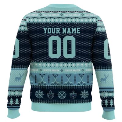 Hooktab Seattle Kraken – Custom Name And Number Ugly Sweater