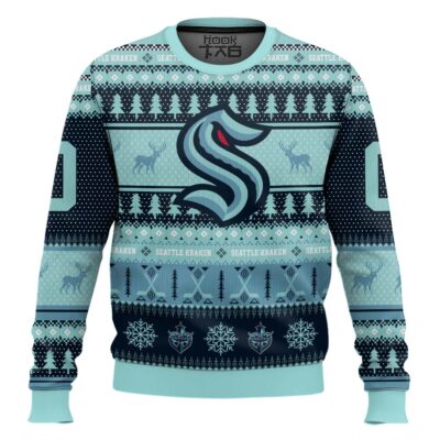 Seattle Kraken - Custom Name And Number Ugly Sweater