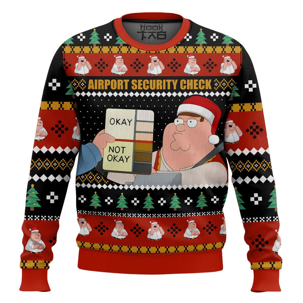 Hooktab Security Check Family Guy Ugly Christmas Sweater Hooktab Security Check Family Guy Ugly Christmas Sweater