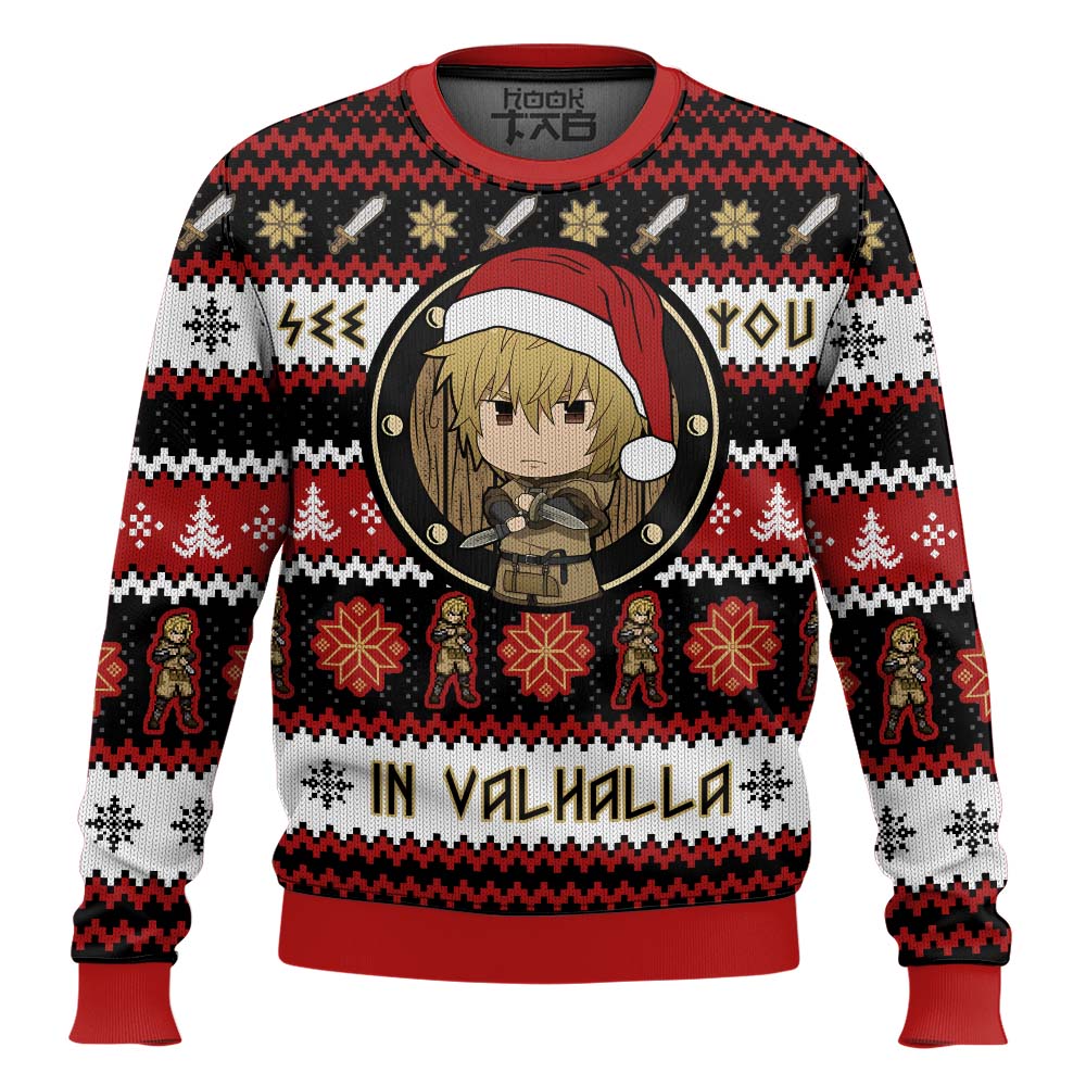 Hooktab See You In Valhalla Vinland Saga Ugly Christmas Sweater Hooktab See You In Valhalla Vinland Saga Ugly Christmas Sweater