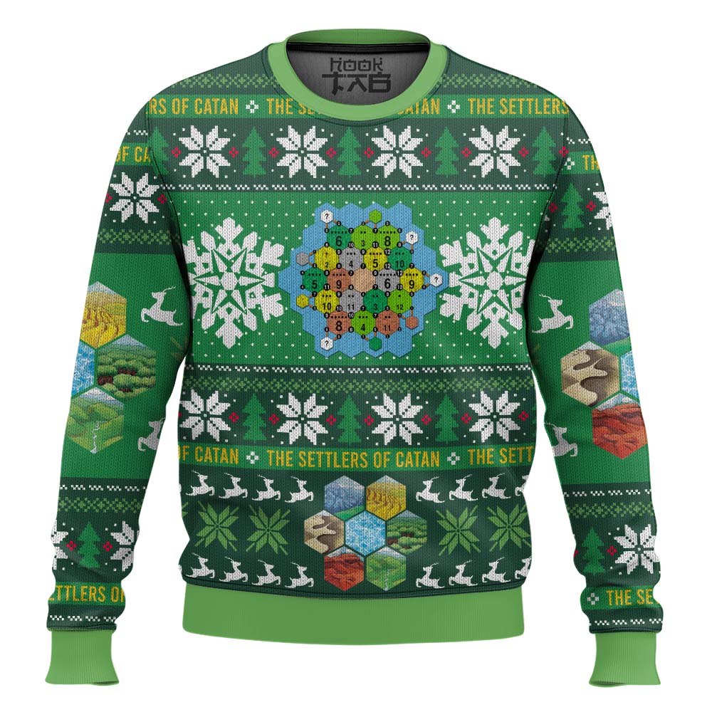 Hooktab Settlers Of Catan Board Games Ugly Christmas Sweater Hooktab Settlers Of Catan Board Games Ugly Christmas Sweater