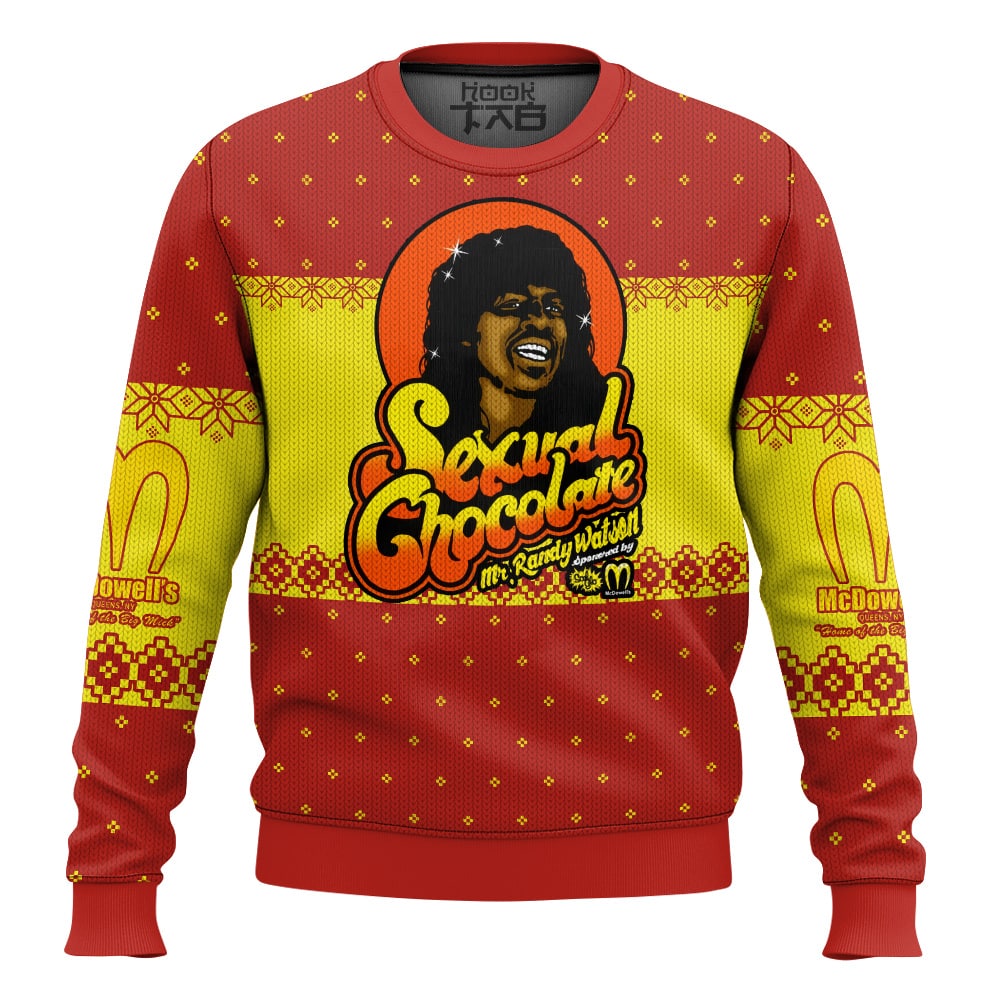 Hooktab Sexual Chocolate Coming To America Ugly Christmas Sweater Hooktab Sexual Chocolate Coming To America Ugly Christmas Sweater