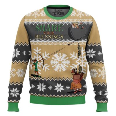 Share Your Blessings Disney Robin Hood Ugly Christmas Sweater