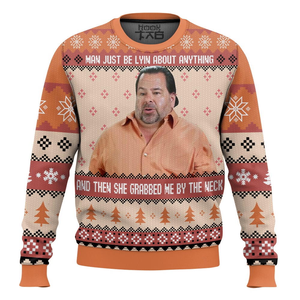 Hooktab She Grab Me By My Neck Meme Ugly Christmas Sweater Hooktab She Grab Me By My Neck Meme Ugly Christmas Sweater