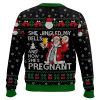 Hooktab She Jingled My Bells And Now She's Pregnant Ugly Christmas Sweater