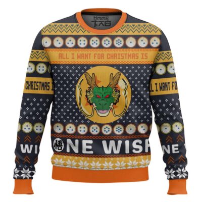 Shenron All I Want For Christmas Is One Wish Dragon Ball Z Ugly Christmas Sweater