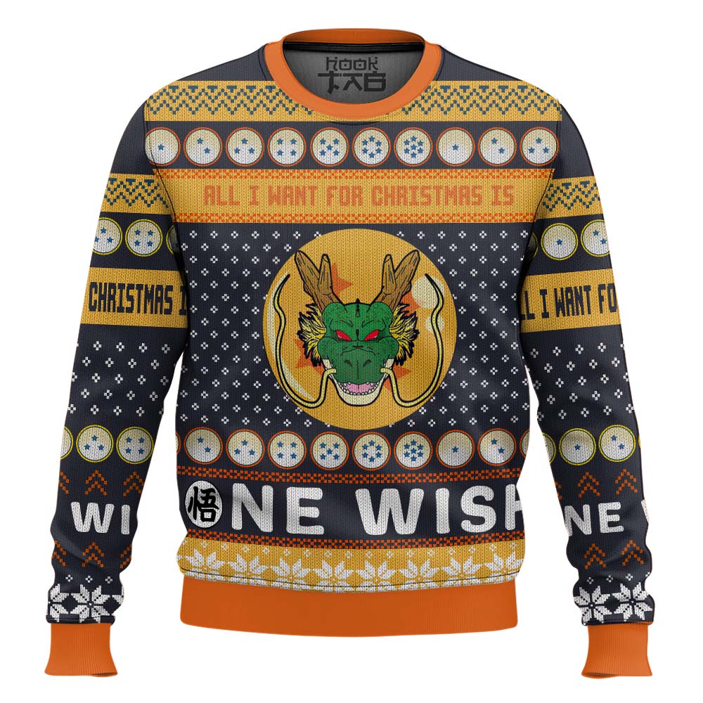 Hooktab Shenron All I Want For Christmas Is One Wish Dragon Ball Z Ugly Christmas Sweater Hooktab Shenron All I Want For Christmas Is One Wish Dragon Ball Z Ugly Christmas Sweater