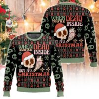 Hooktab Skeleton "When You Are Dead Inside But It's Christmas" Ugly Christmas Sweater