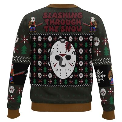 Hooktab Slashing Through The Snow Friday The 13th Ugly Christmas Sweater