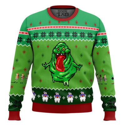 Slimer Ghostbusters Ugly Christmas Sweater