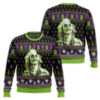 Hooktab Smiley Beetlejuice Ugly Christmas Sweater