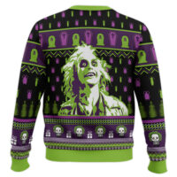 Hooktab Smiley Beetlejuice Ugly Christmas Sweater