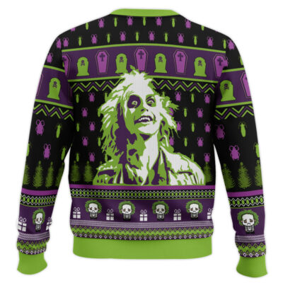 Hooktab Smiley Beetlejuice Ugly Christmas Sweater