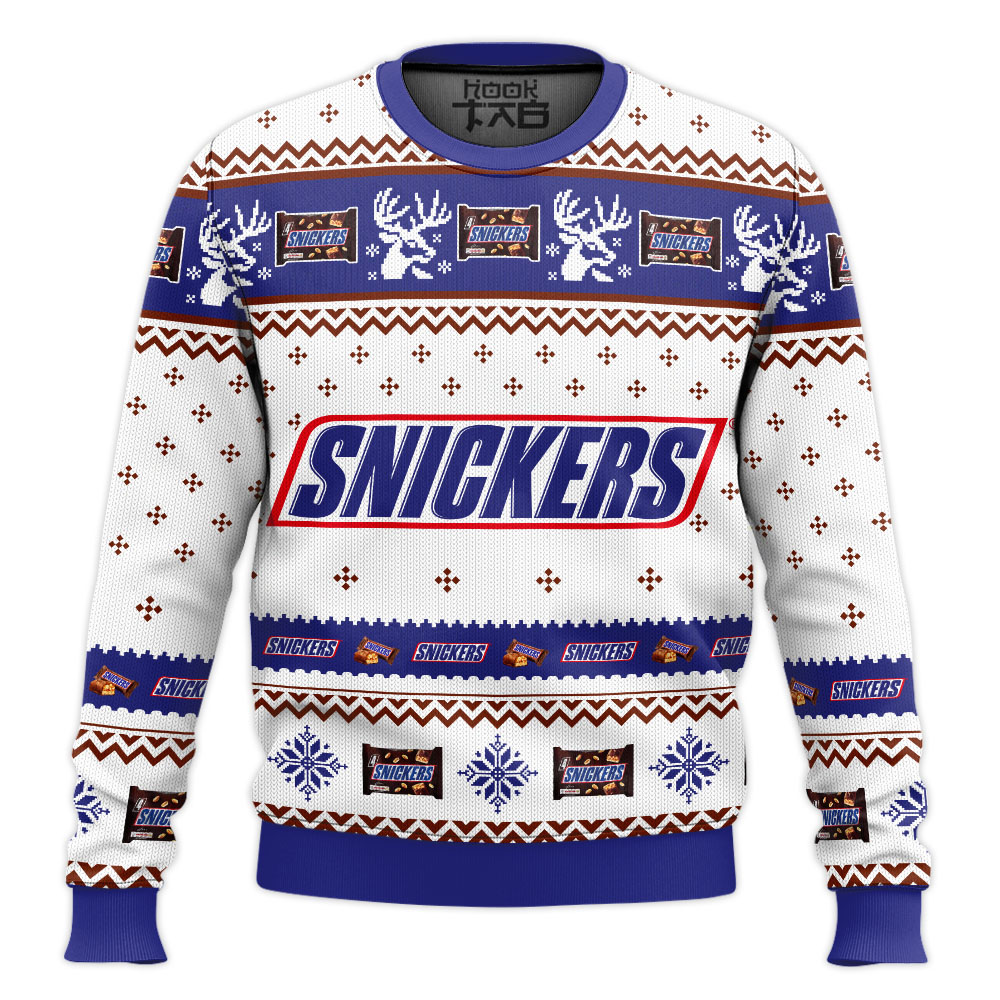 Hooktab Snickers Ugly Christmas Sweater Hooktab Snickers Ugly Christmas Sweater