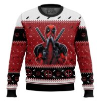 Hooktab Sniffing Deadpool Ugly Christmas Sweater