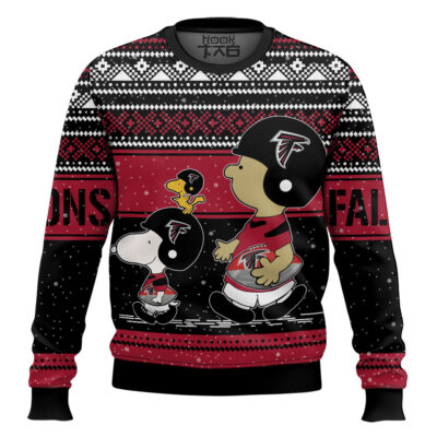 Snoopy And Charlie Brown Atlanta Falcons Ugly Sweater