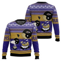 Hooktab Snoopy And Charlie Brown Baltimore Ravens Ugly Sweater