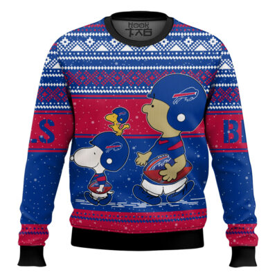 Snoopy And Charlie Brown Buffalo Bills Ugly Sweater