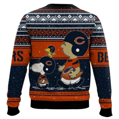 Hooktab Snoopy And Charlie Brown Chicago Bears Ugly Sweater