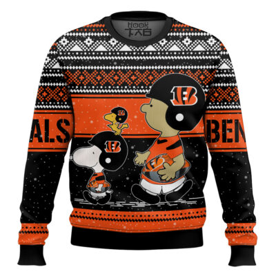 Snoopy And Charlie Brown Cincinnati Bengals Ugly Sweater