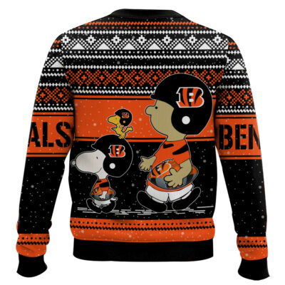 Hooktab Snoopy And Charlie Brown Cincinnati Bengals Ugly Sweater