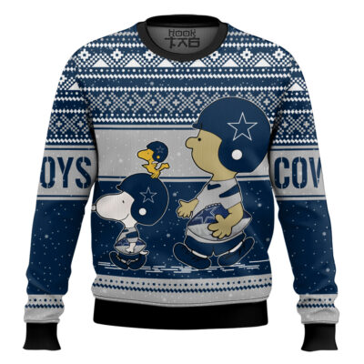 Snoopy And Charlie Brown Dallas Cowboys Ugly Sweater