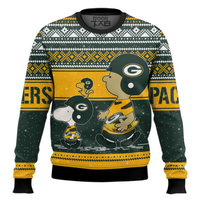 Snoopy And Charlie Brown Green Bay Packers Ugly Sweater