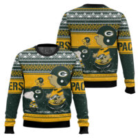 Hooktab Snoopy And Charlie Brown Green Bay Packers Ugly Sweater