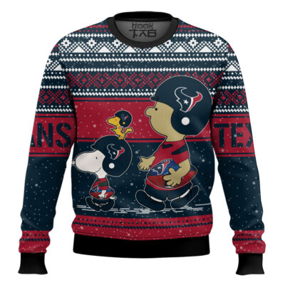 Snoopy And Charlie Brown Houston Texans Ugly Sweater