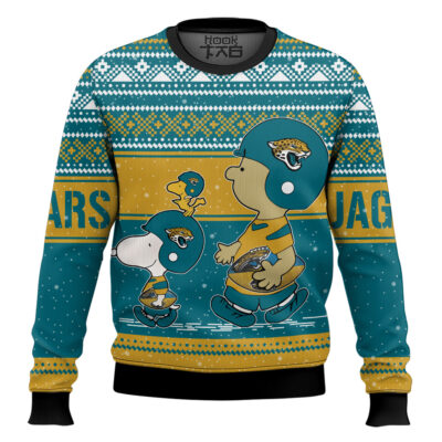 Snoopy And Charlie Brown Jacksonville Jaguars Ugly Sweater